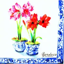 Serwetka do decoupage amarylis w doniczkach 33x33 IHR Unikat